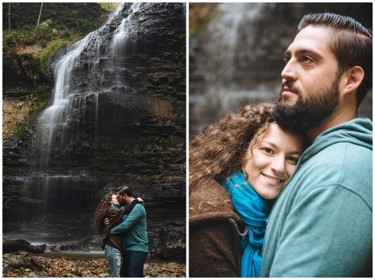 Waterfall Engagement Session at Tiffany Falls