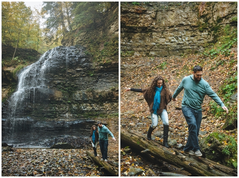 Waterfall Engagement Session at Tiffany Falls