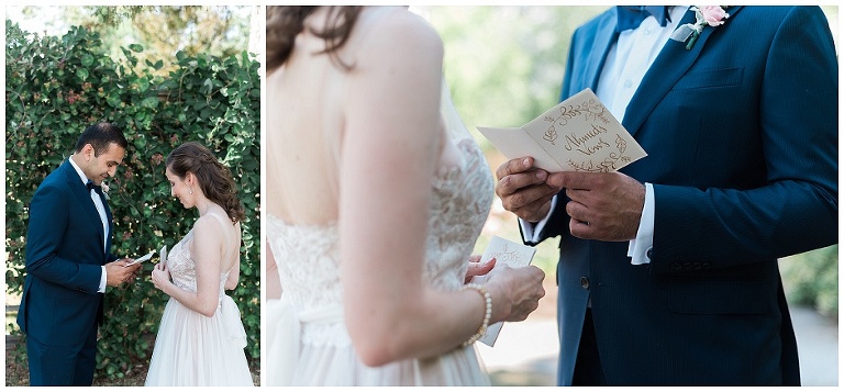 modern urban wedding in toronto, romantic first look and personal vows at gairloch gardens, wedding photos in liberty village