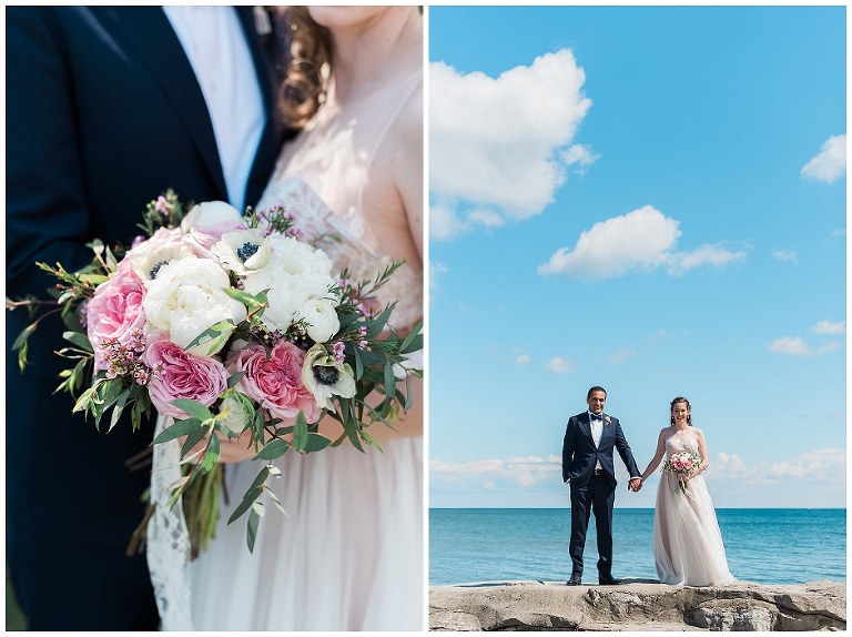 modern urban wedding in toronto, romantic first look and personal vows at gairloch gardens, wedding photos in liberty village