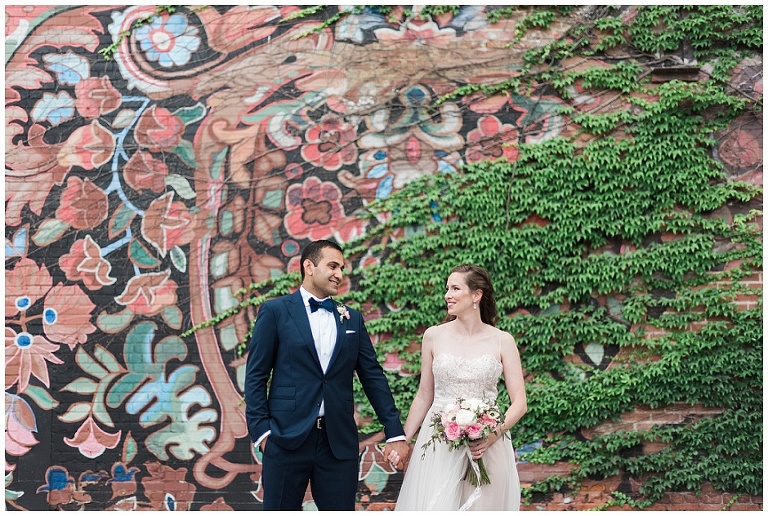 modern urban wedding in toronto, romantic first look and personal vows at gairloch gardens, wedding photos in liberty village