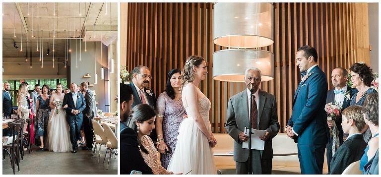 modern urban wedding in toronto, romantic first look and personal vows at gairloch gardens, wedding photos in liberty village