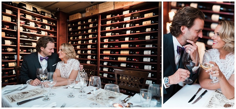 Toronto City Hall wedding, Barberian's Steak House wedding, retro modern bride, barberian's private wine cellar