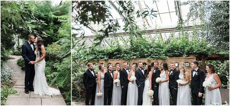Wedding party photographs inside Royal Botanical Gardens at the Mediterranean Garden 
